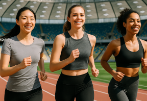 3 בנות עושת אימון כושר של ריצה