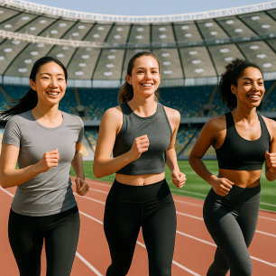 3 בנות עושת אימון כושר של ריצה